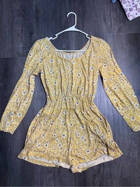 Roxy Yellow Floral Short Romper